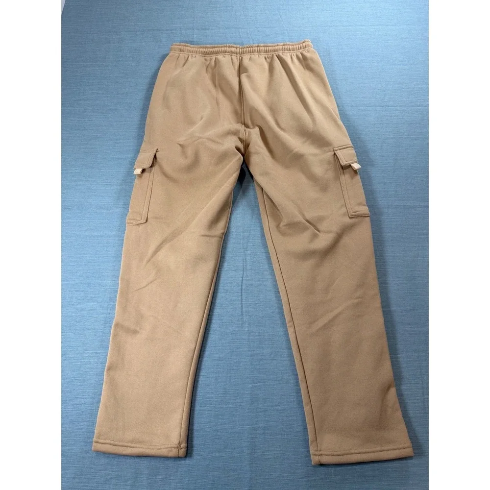 Unbranded Tan Khaki Cargo Sweatpants Mens Medium Fleece Lined Joggers Streetwear